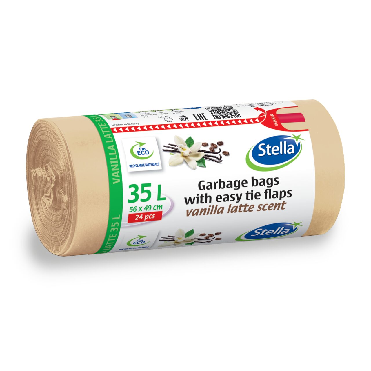 Prügikott seotav 35L, 24tk, lõhnastatud (vanilje latte)