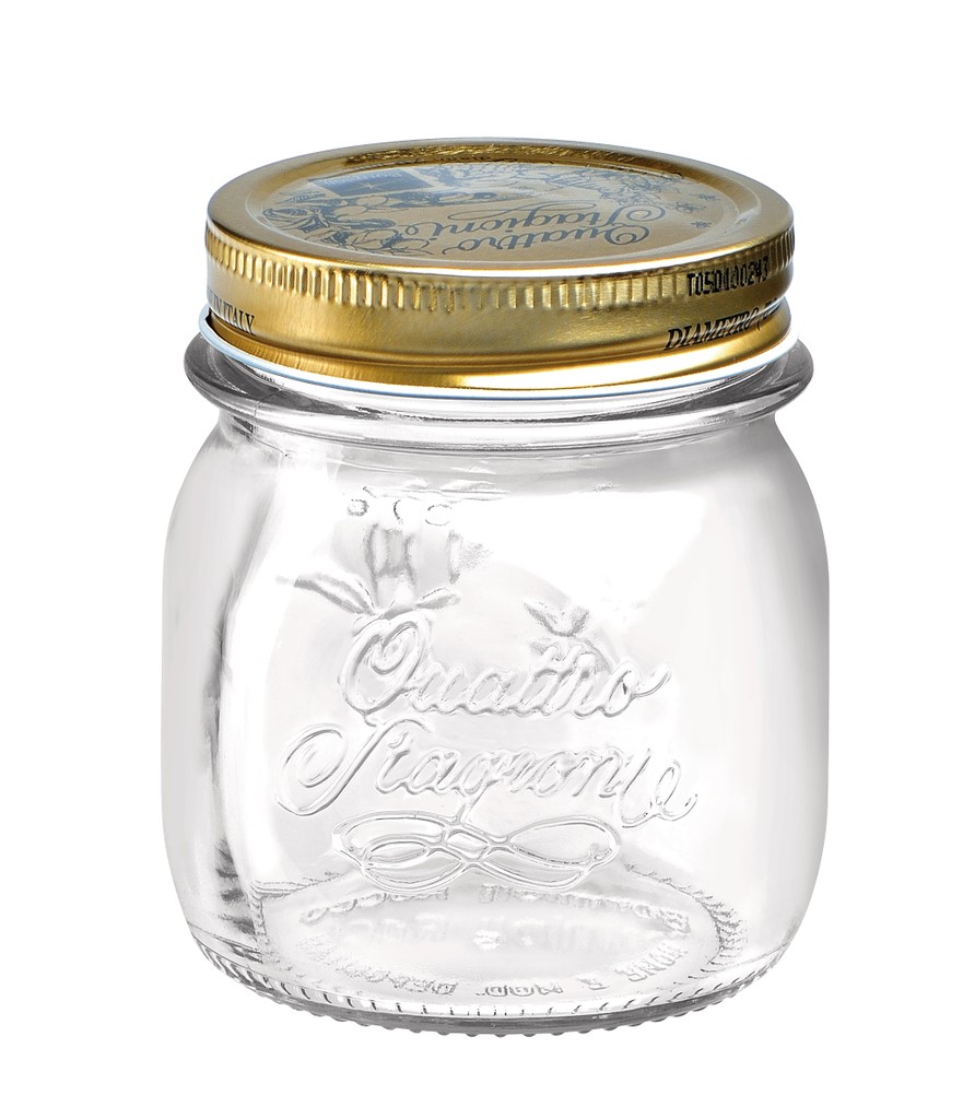 Klaaspurk kaanega Quattro 250ml