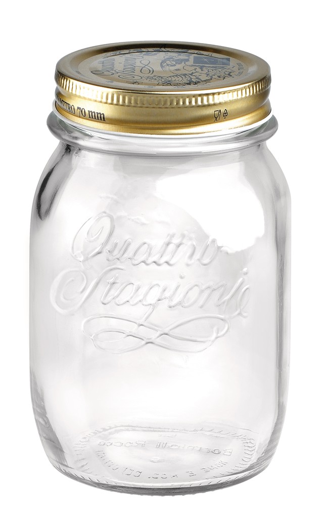 Klaaspurk kaanega Quattro 500ml