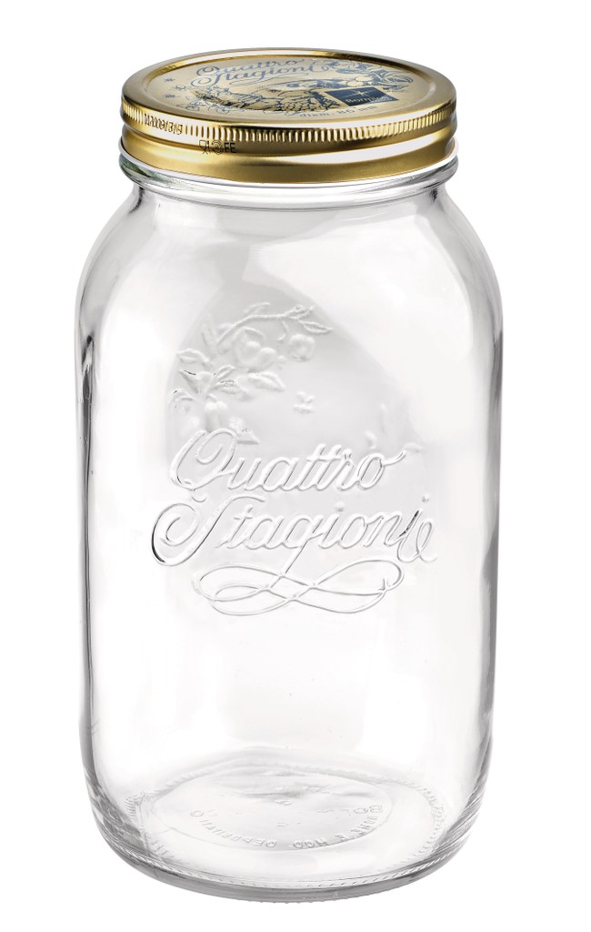 Klaaspurk kaanega Quattro 1L