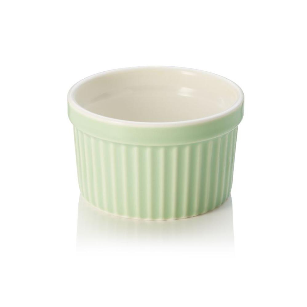 Ramekin 85ml, d.7cm, heleroheline/valge