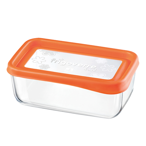Klaasnõu kaanega Frigoverre 1,1L, 21x13cm, oranž