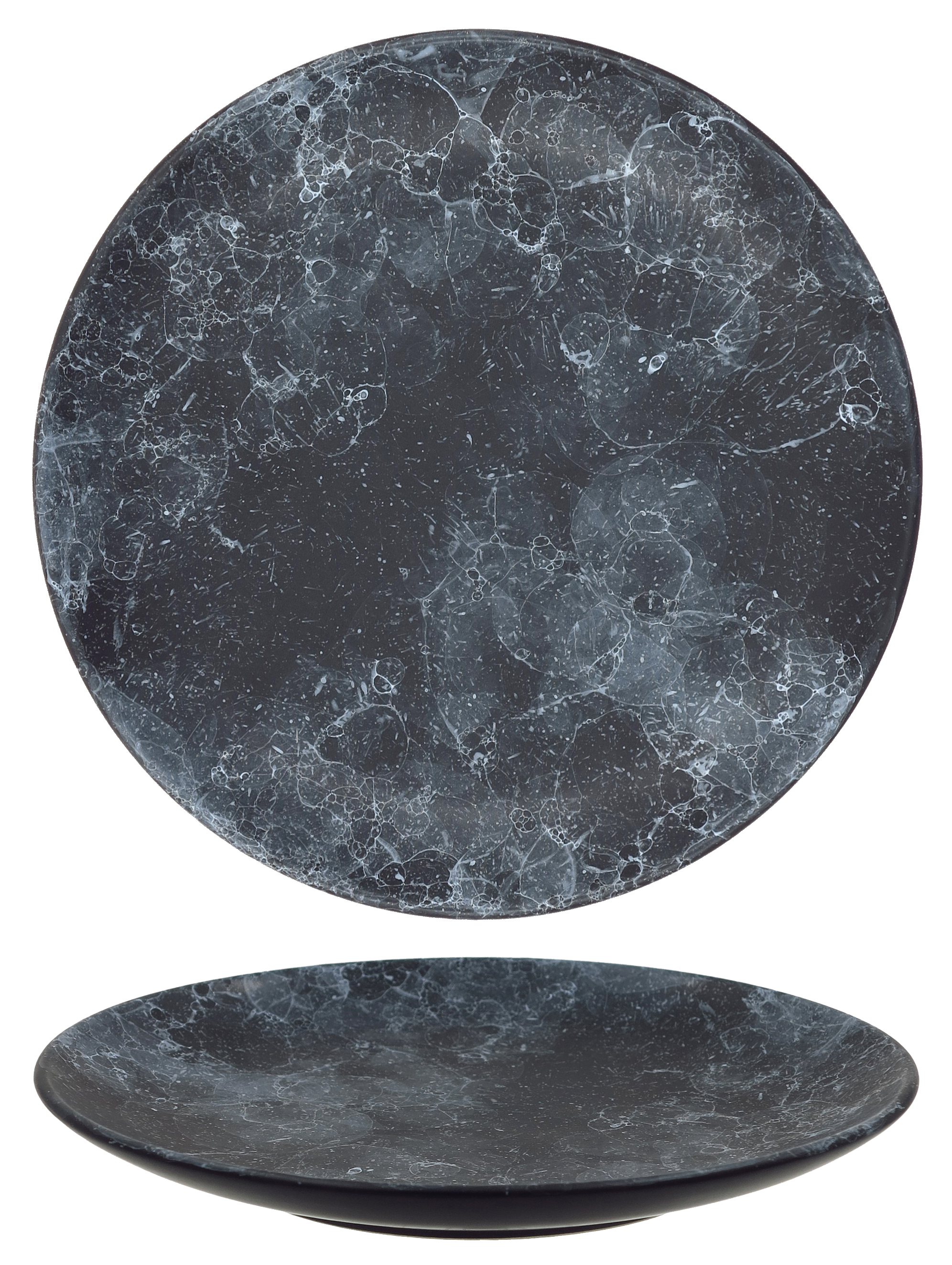 Taldrik 20cm, must marmor