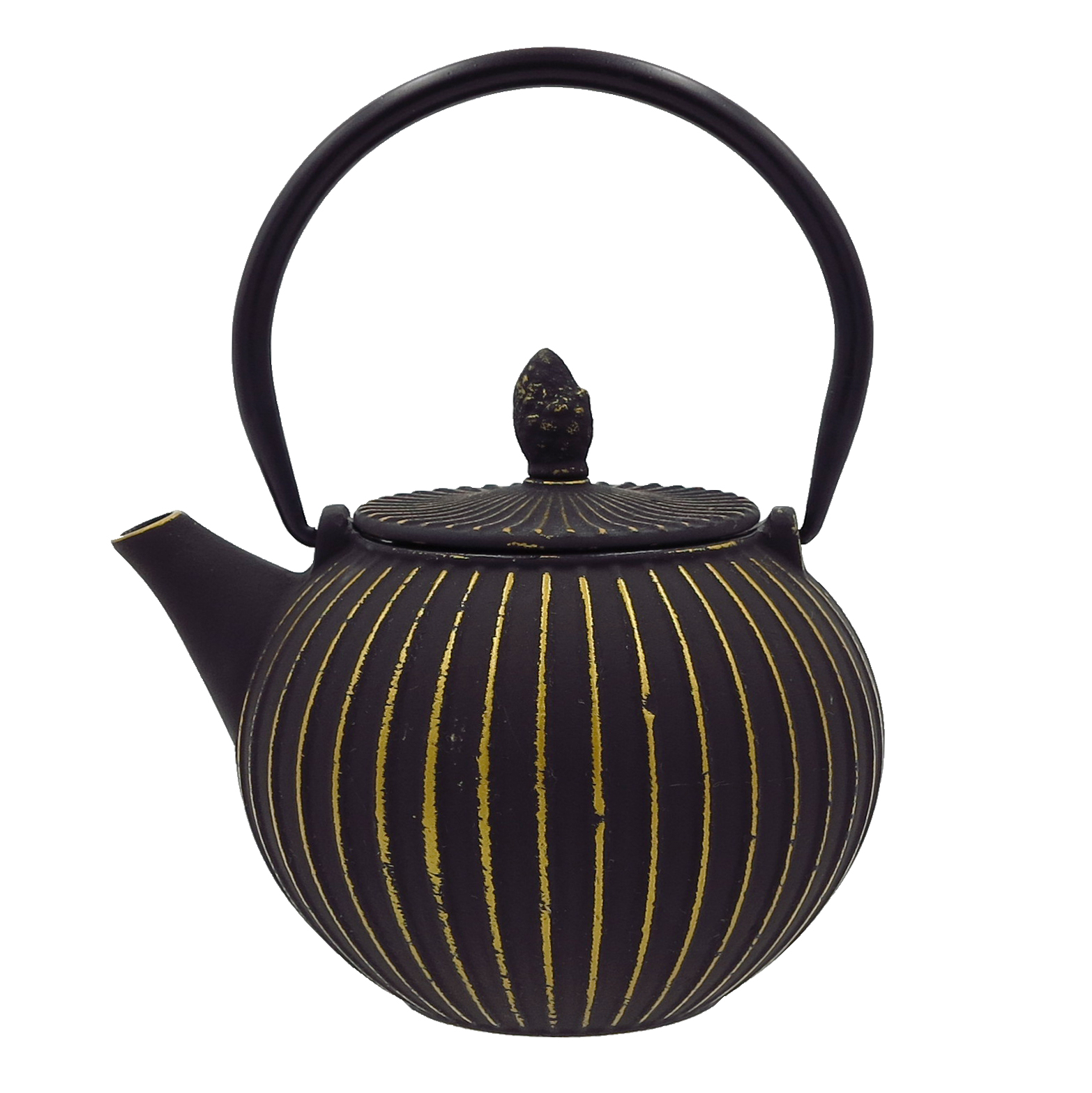 Malmist teekann sõelaga 0,85L, must/kuld
