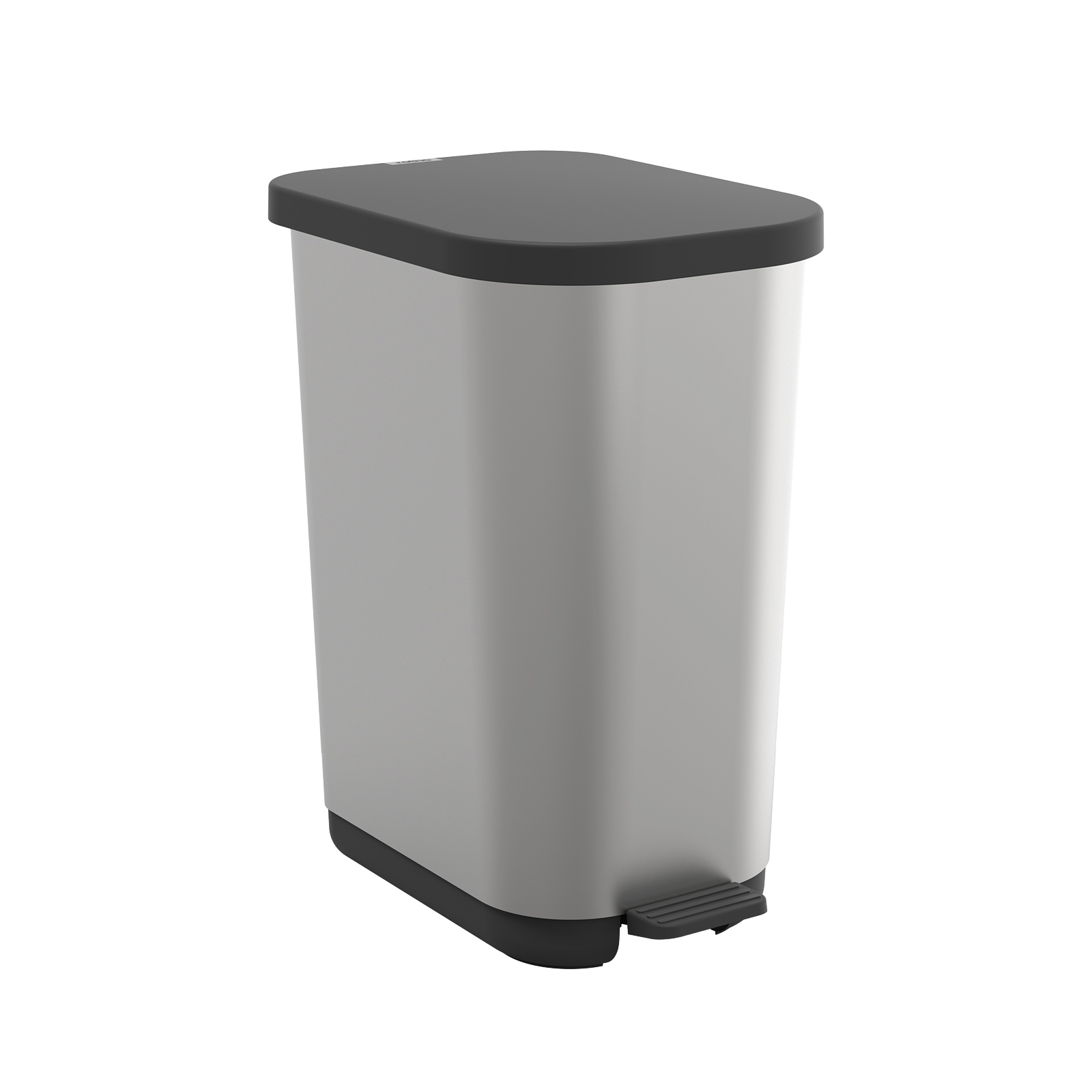 Prügikast pedaaliga RIBO 35L, 40×28,5×51,3cm, metallik hõbe