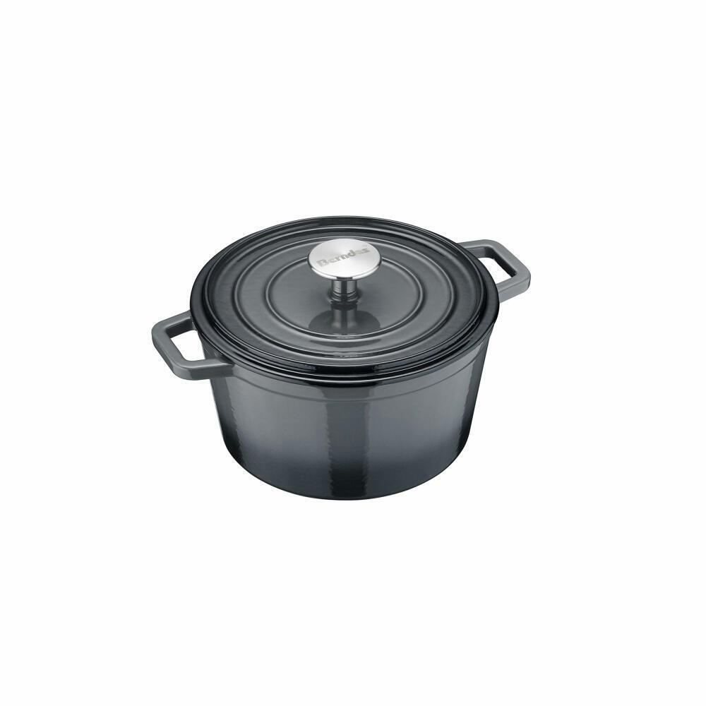 B.iron malmpott 24cm 3.75l emaileeritud must/hall