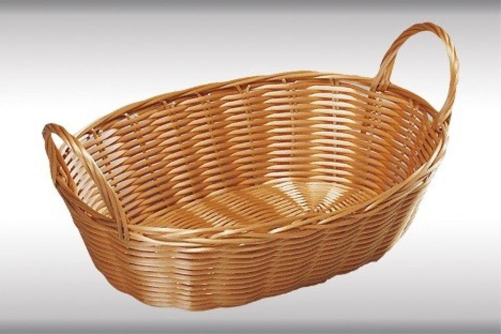 Ovaalne korv sangadega 29x18cm, kunstpunutis