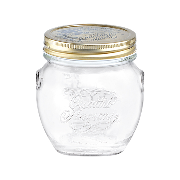 Klaaspurk kaanega Quattro 500ml