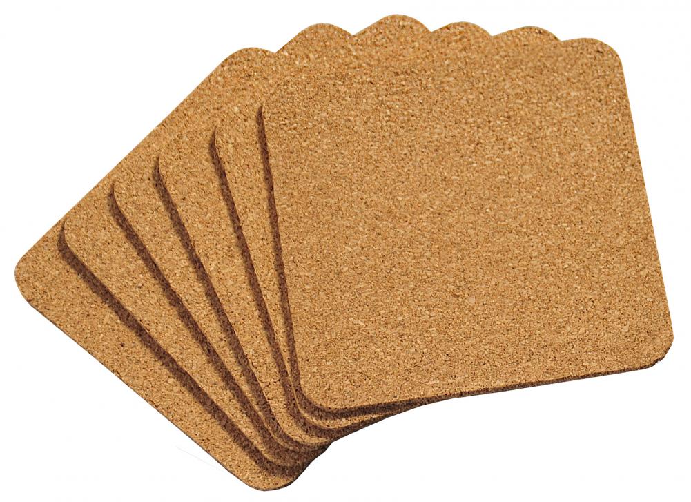 Klaasialused 6tk 10x10cm, kork
