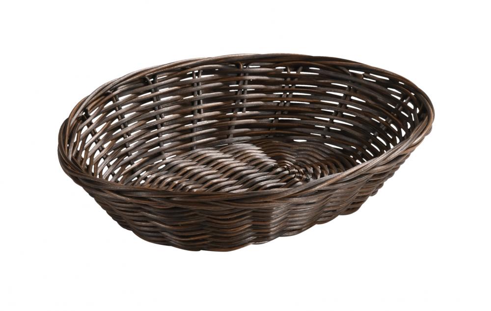 Kunstpunutis ovaalne korv 24x20x6cm pruun
