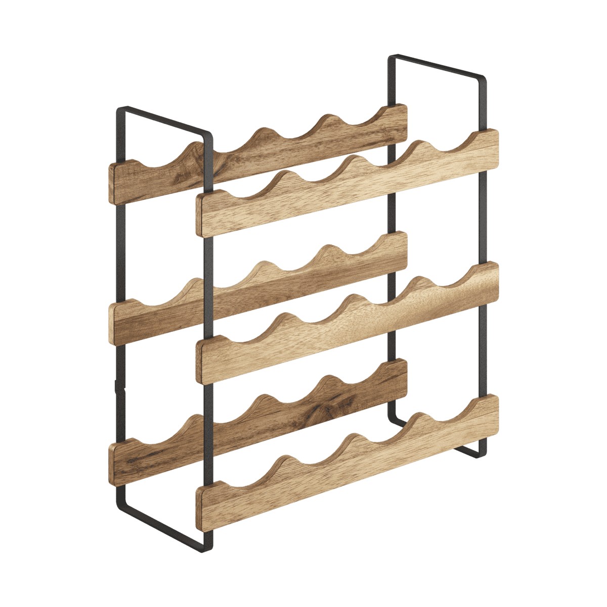 Veiniriiul 12’le pudelile York, 39x15x36cm, must +akaatsia puit