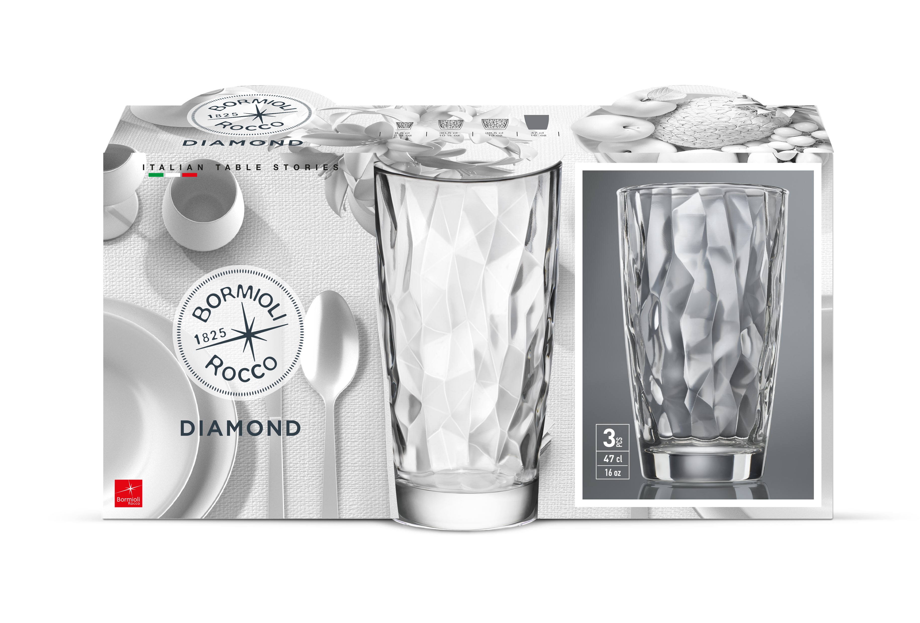 Joogiklaas Diamond 47cl, 3tk